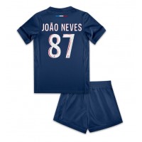 Maglia Calcio Paris Saint-Germain Joao Neves #87 Prima Divisa Bambino 2024-25 Manica Corta (+ pantaloncini)